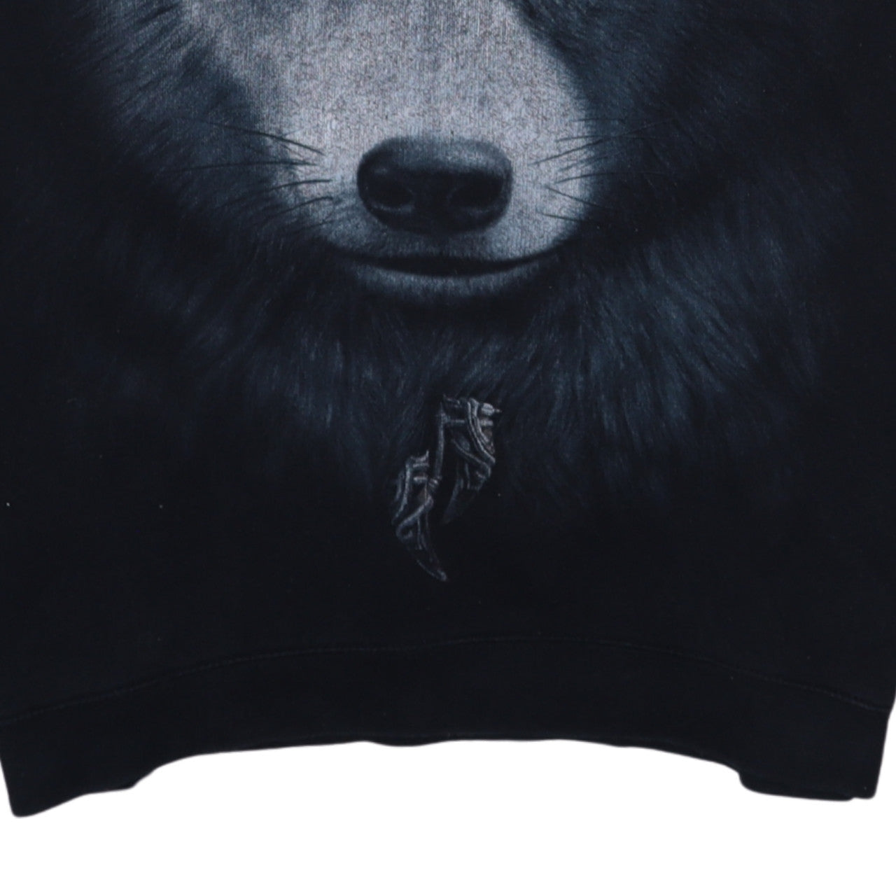 Spiral Direct Men's Black 2XL Pullover Hoodie Wolf Print Gothic