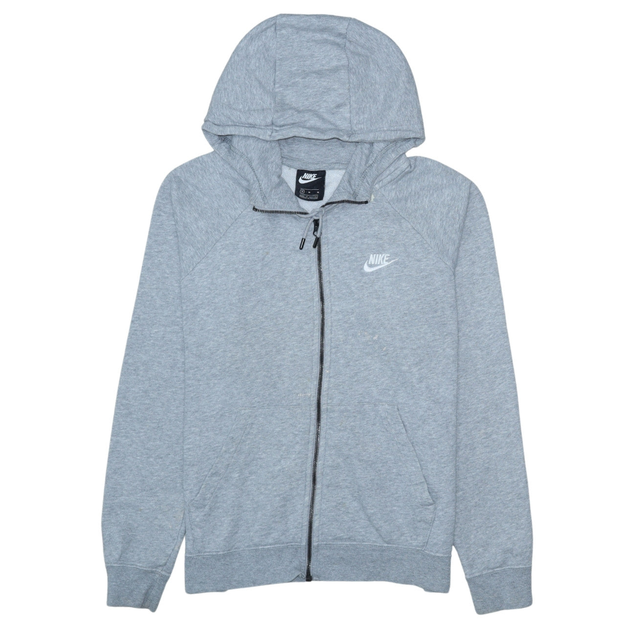 Nike Men's Grey Full Zip Hoodie M Sportswear Logo Sweatshirt
