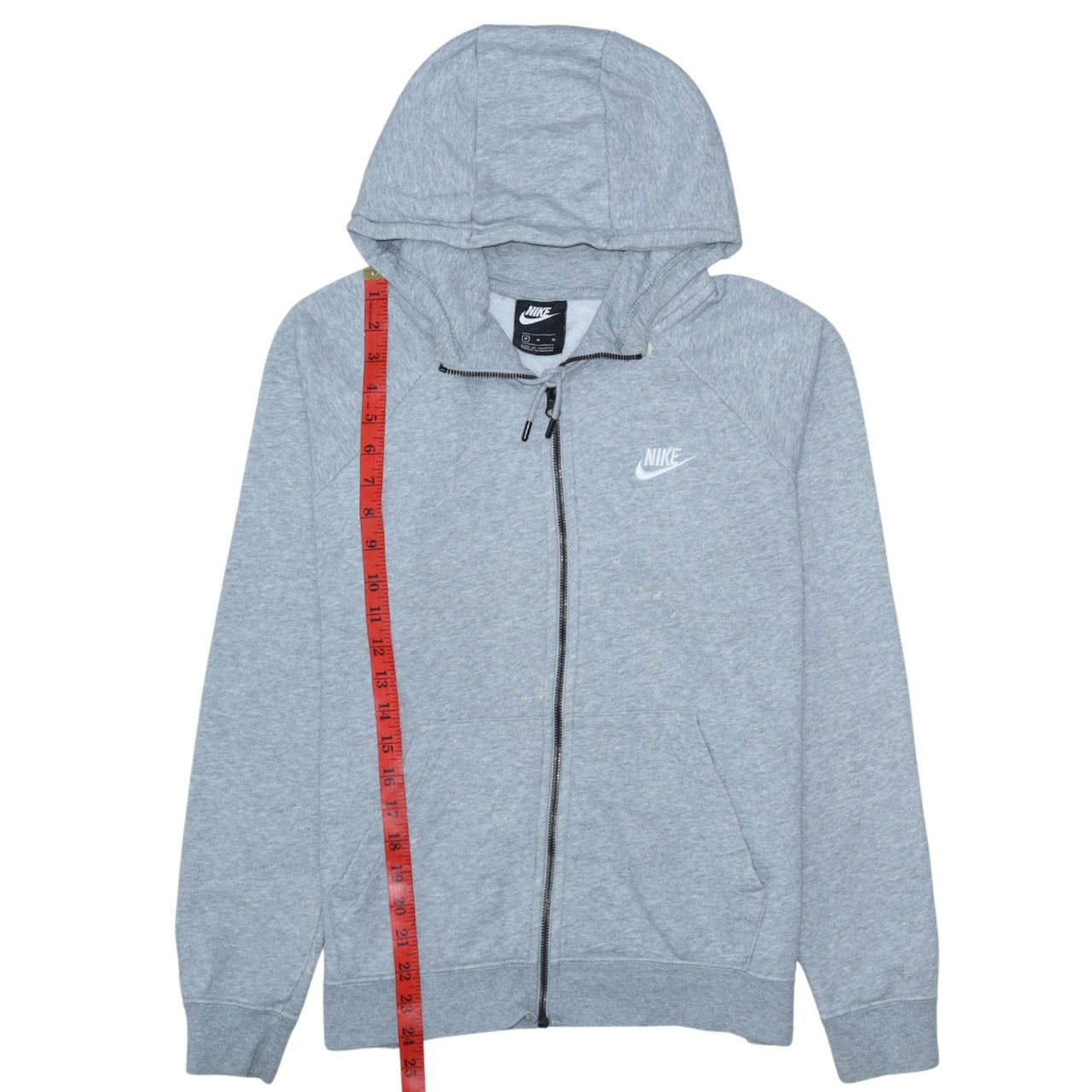 Nike Men's Grey Full Zip Hoodie M Sportswear Logo Sweatshirt