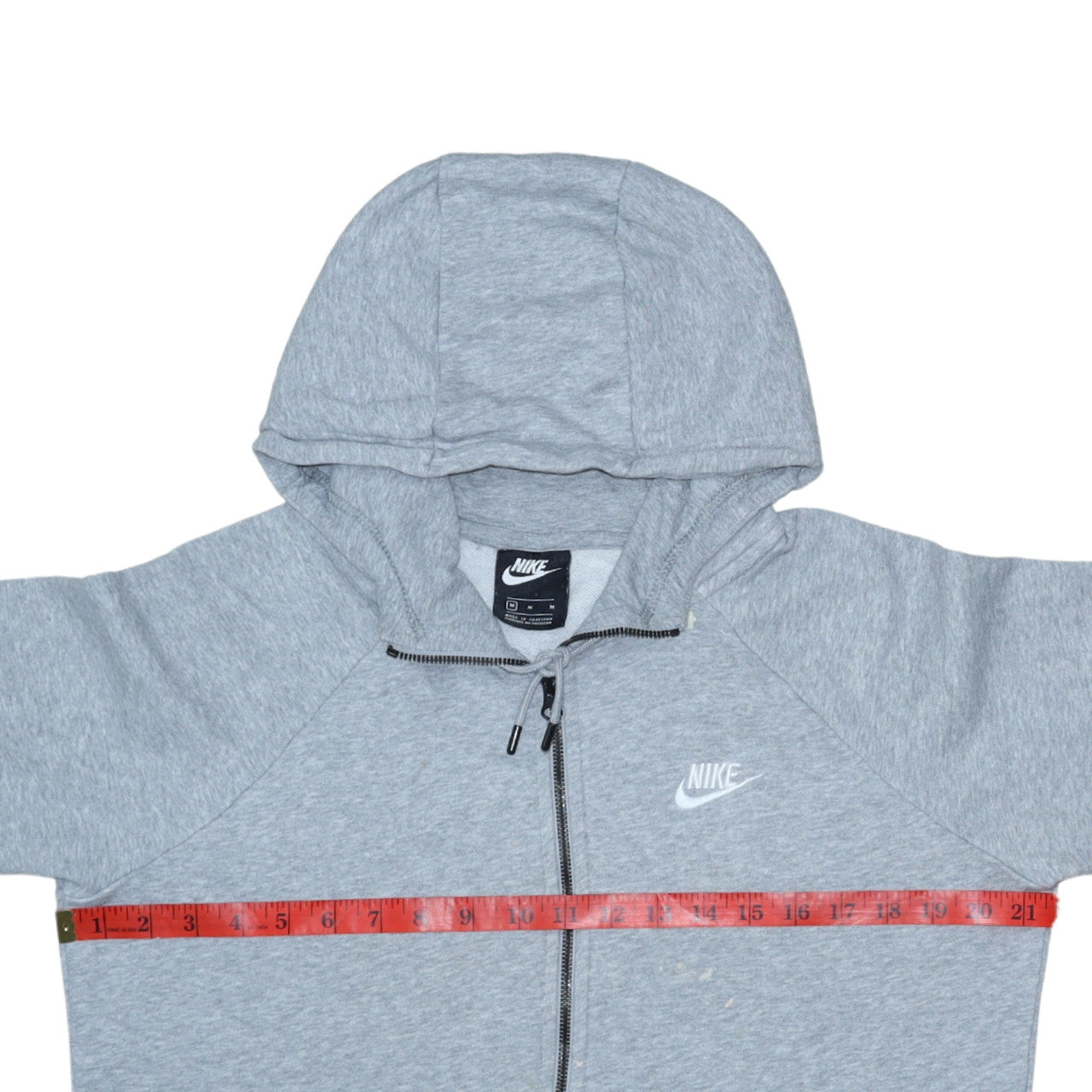 Nike Men's Grey Full Zip Hoodie M Sportswear Logo Sweatshirt