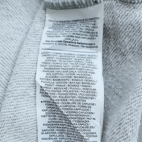 Nike Men's Grey Full Zip Hoodie M Sportswear Logo Sweatshirt