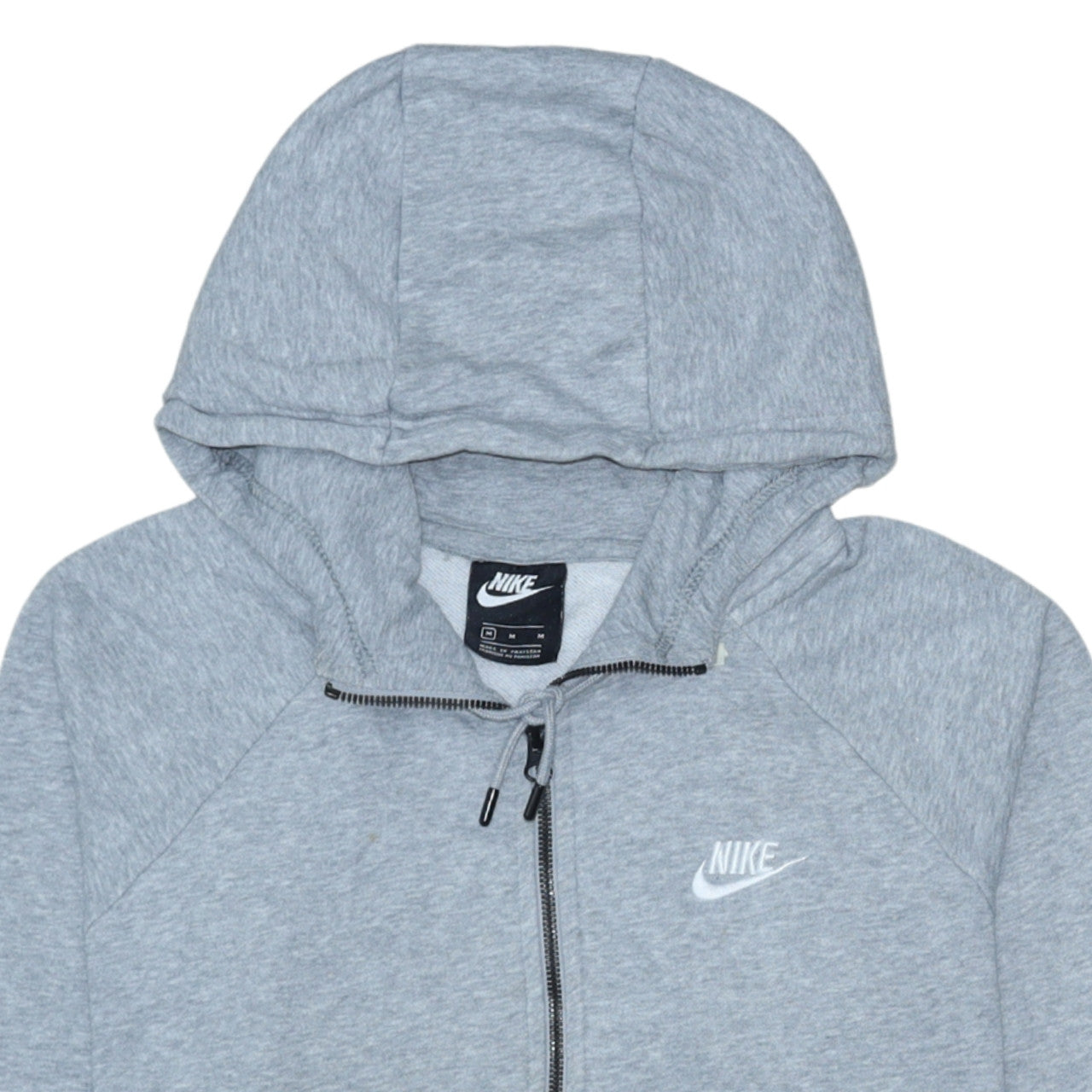 Nike Men's Grey Full Zip Hoodie M Sportswear Logo Sweatshirt