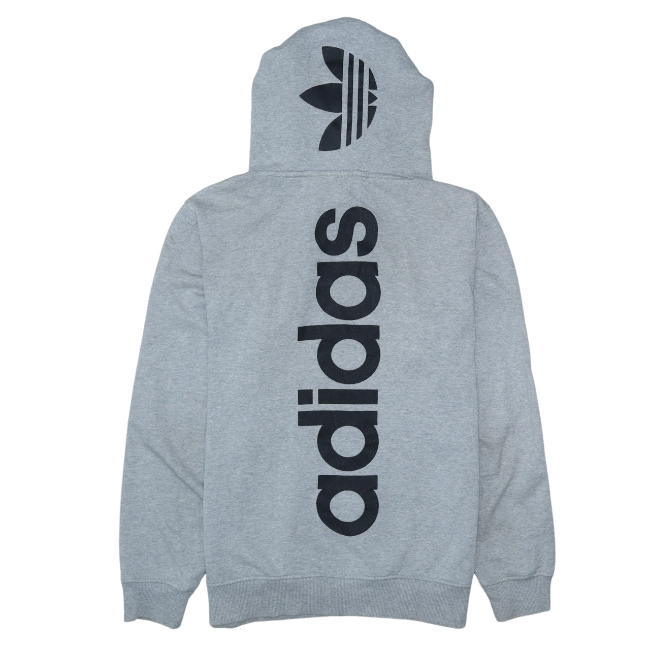 Adidas Men's Grey Pullover Hoodie S Logo Fleece Sweatshirt