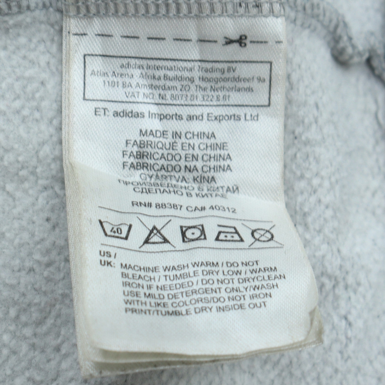 Adidas Men's Grey Pullover Hoodie S Logo Fleece Sweatshirt