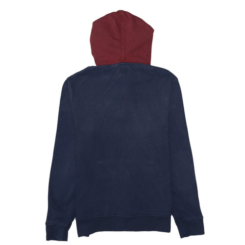 Levi's Men's Blue Red Pullover Hoodie M Logo Fleece Sweatshirt