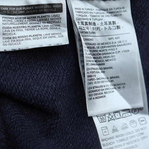 Levi's Men's Blue Red Pullover Hoodie M Logo Fleece Sweatshirt