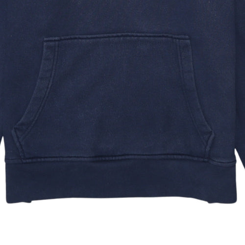 Levi's Men's Blue Red Pullover Hoodie M Logo Fleece Sweatshirt
