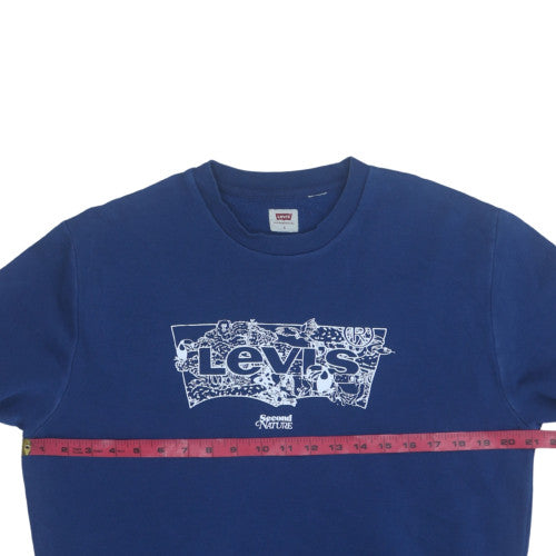 Levi's Men's Blue Graphic Logo Pullover Sweatshirt Size S