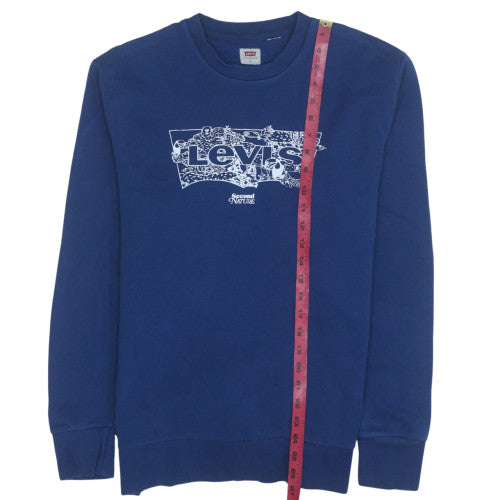 Levi's Men's Blue Graphic Logo Pullover Sweatshirt Size S