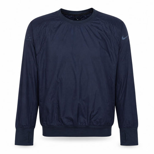 Front view of Nike Men's Navy Blue Crew Neck Lightweight Sweatshirt, size S