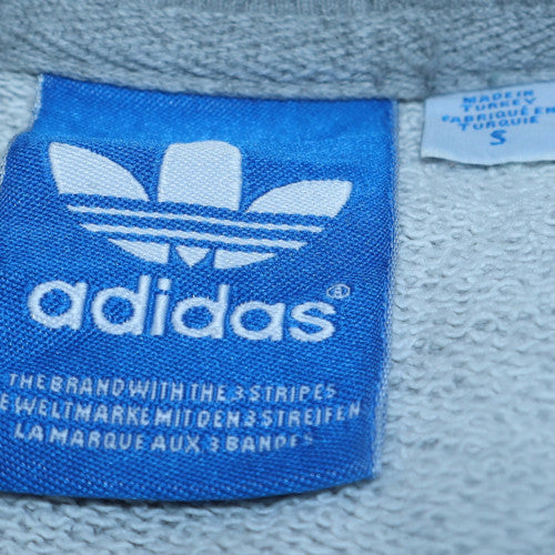 Adidas Men's Grey Crew Neck Graphic Logo Sweatshirt Size S