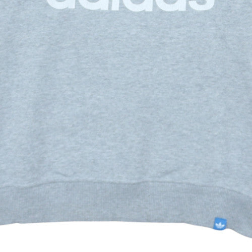 Adidas Men's Grey Crew Neck Graphic Logo Sweatshirt Size S