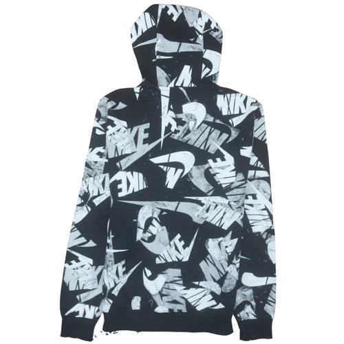 Nike Men’s Black Graphic Logo Pullover Hoodie Size S Fleece Sportswear