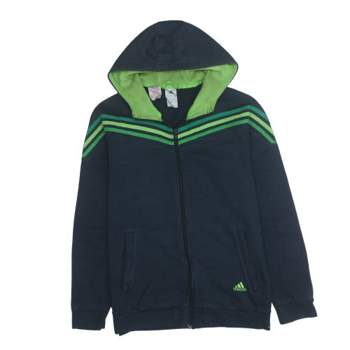 Adidas Teens Blue Full Zip Hoodie XL Green Sports Fleece