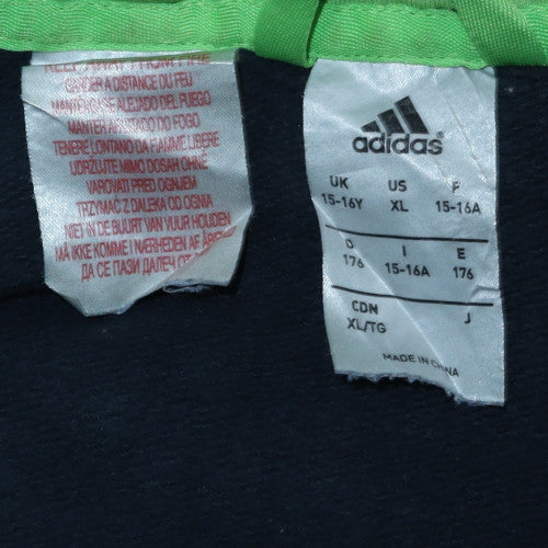 Adidas Teens Blue Full Zip Hoodie XL Green Sports Fleece