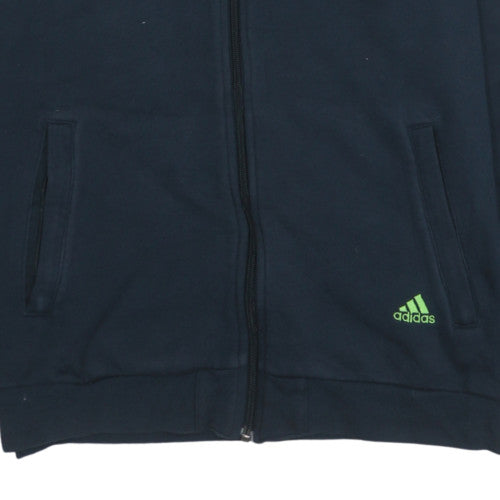Adidas Teens Blue Full Zip Hoodie XL Green Sports Fleece