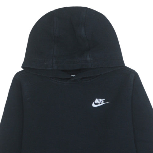 Nike Womens Black Pullover Hoodie L 147-158cm Logo Casual Sweatshirt