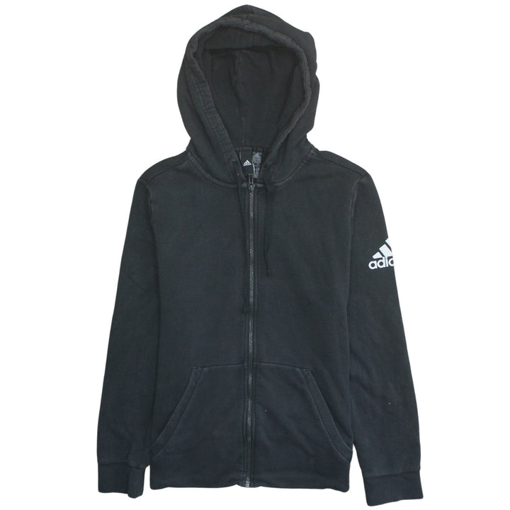 Adidas Teens Black Full Zip Hoodie L Hooded Sweatshirt Casual