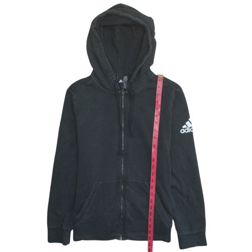 Adidas Teens Black Full Zip Hoodie L Hooded Sweatshirt Casual