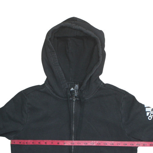 Adidas Teens Black Full Zip Hoodie L Hooded Sweatshirt Casual