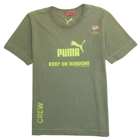 Puma Men's Green Crew Neck Sports Graphic T-Shirt Size L