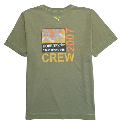 Puma Men's Green Crew Neck Sports Graphic T-Shirt Size L