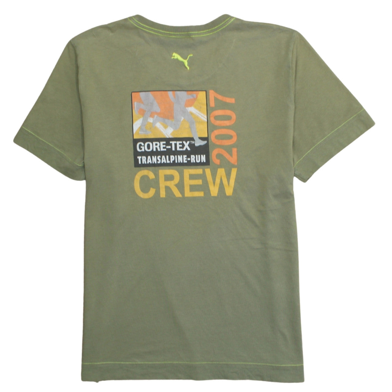 Puma Men's Green Crew Neck Sports Graphic T-Shirt Size L