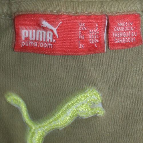 Puma Men's Green Crew Neck Sports Graphic T-Shirt Size L
