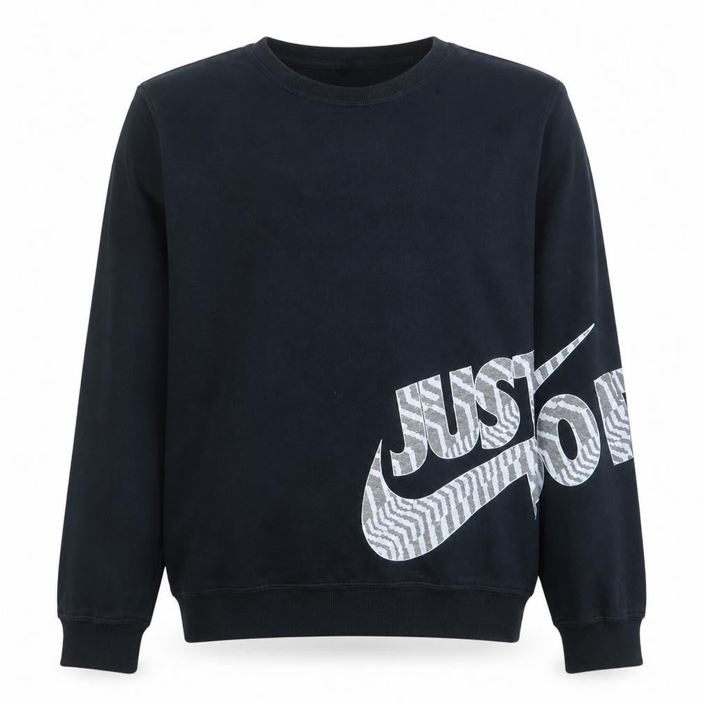 Front view of Nike Men's Black Graphic Pullover Sweatshirt M