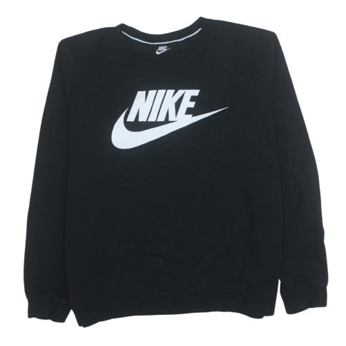 Nike Men's Black Pullover Sweatshirt L Logo Crew Neck Fleece
