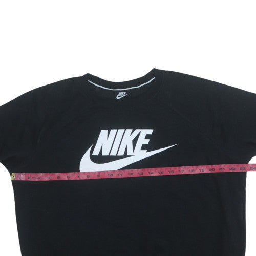 Nike Men's Black Pullover Sweatshirt L Logo Crew Neck Fleece