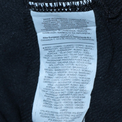 Nike Men's Black Pullover Sweatshirt L Logo Crew Neck Fleece