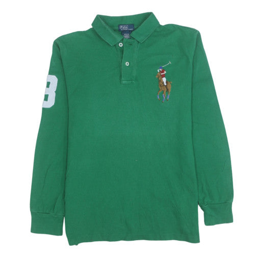 Ralph Lauren Men Green Long Sleeve Collared Polo Sweatshirt M