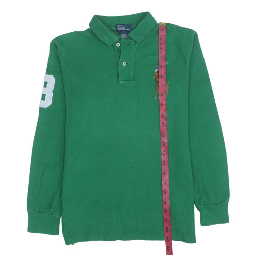 Ralph Lauren Men Green Long Sleeve Collared Polo Sweatshirt M