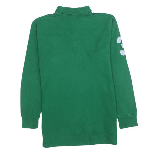 Ralph Lauren Men Green Long Sleeve Collared Polo Sweatshirt M