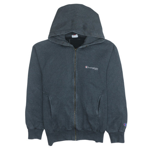 Champion Men's Grey Full Zip Hoodie Size L Vintage Fleece
