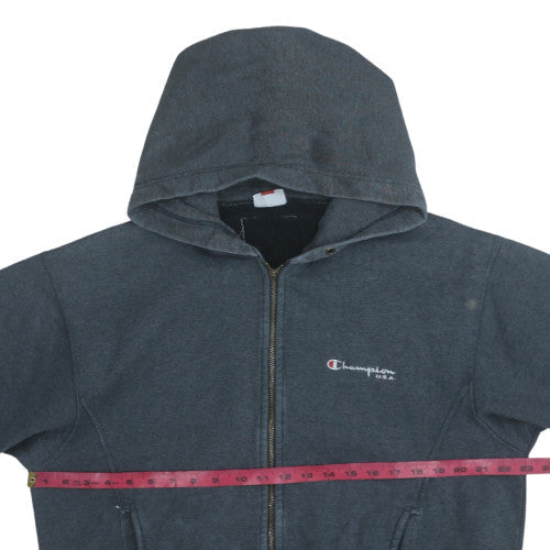 Champion Men's Grey Full Zip Hoodie Size L Vintage Fleece