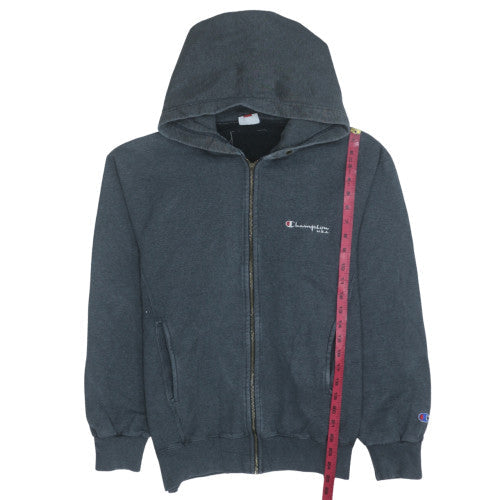 Champion Men's Grey Full Zip Hoodie Size L Vintage Fleece