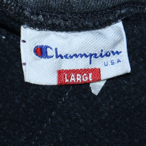 Champion Men's Grey Full Zip Hoodie Size L Vintage Fleece