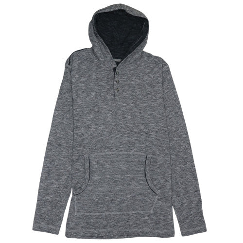 Lee Mens Grey Henley Hoodie Large Cotton Blend Pullover