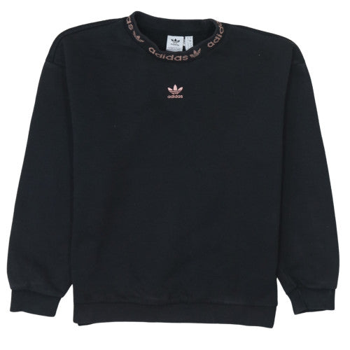 Adidas Womens Black Crew Neck Logo Sweatshirt Size UK 4 Small