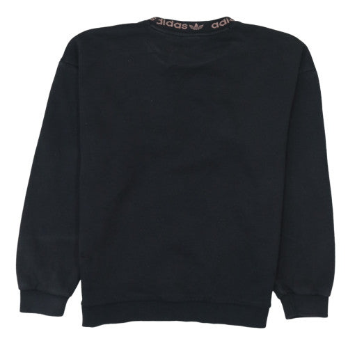 Adidas Womens Black Crew Neck Logo Sweatshirt Size UK 4 Small