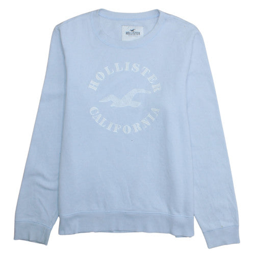 Hollister Men's Blue Logo Pullover Sweatshirt Size L