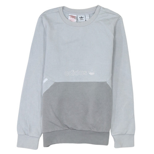 Adidas Boys Grey Colourblock Pullover Sweatshirt 12-13 Years