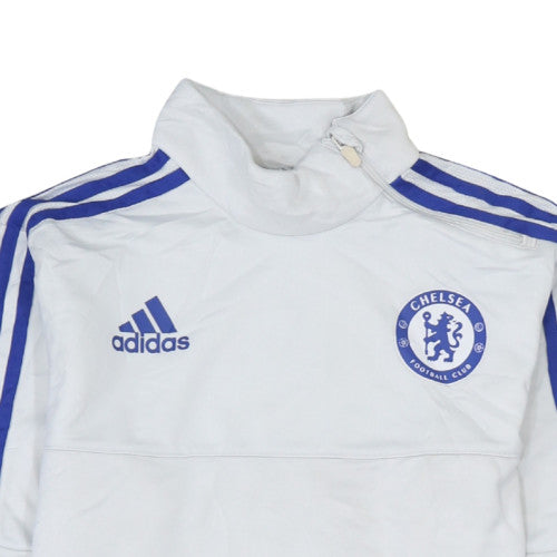 Adidas Men’s White Chelsea FC 1/4 Zip Training Sweatshirt S