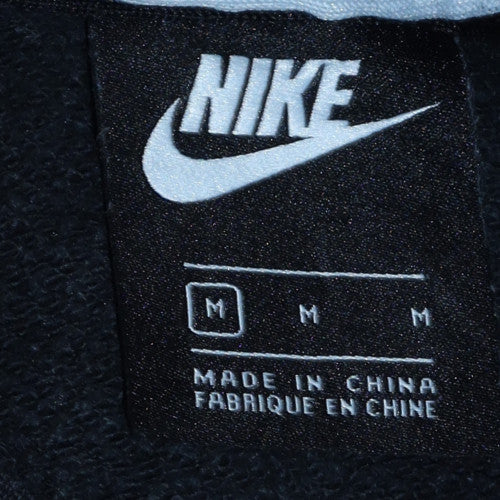 Nike Womens Black Medium Pullover Sweatshirt Crew Neck Logo Fleece