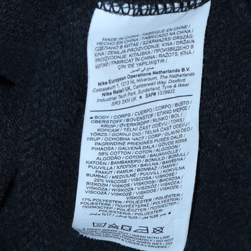 Nike Womens Black Medium Pullover Sweatshirt Crew Neck Logo Fleece