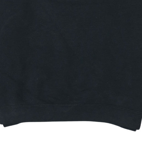 Nike Womens Black Medium Pullover Sweatshirt Crew Neck Logo Fleece