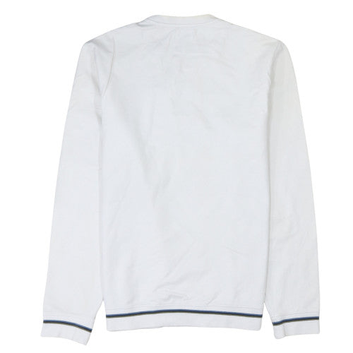 Guess Men's White Slim Fit Logo Pullover Sweatshirt L