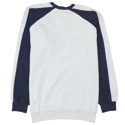 Puma Men's White Navy Pullover Sweatshirt L Logo Sports Fleece
